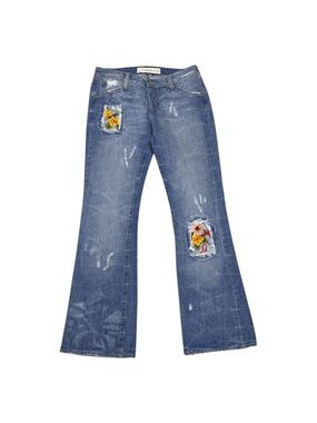 MISS LOLA Floral Designer Denim Pants Jeans Womens 30x34